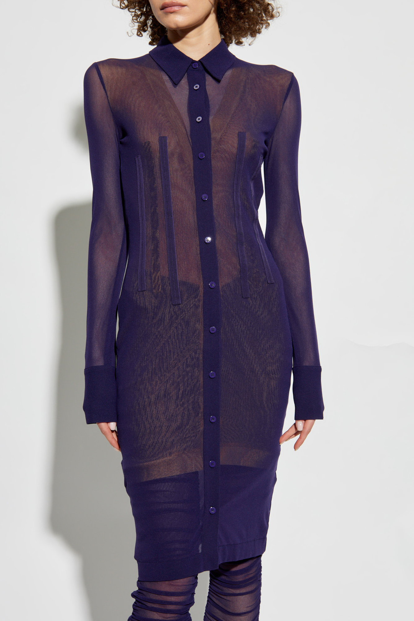 ワンピース THE ATTICO Woman Dress Brown 250WCA00397JJF006AA 801 THE ATTICO Fringe Long Dress in Dark Brown | FWRD